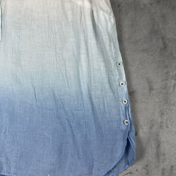 Talbots Tops Women Size 2XL 100% Linen Sleeveless Button Front Tunic Color Block - Picture 11 of 11